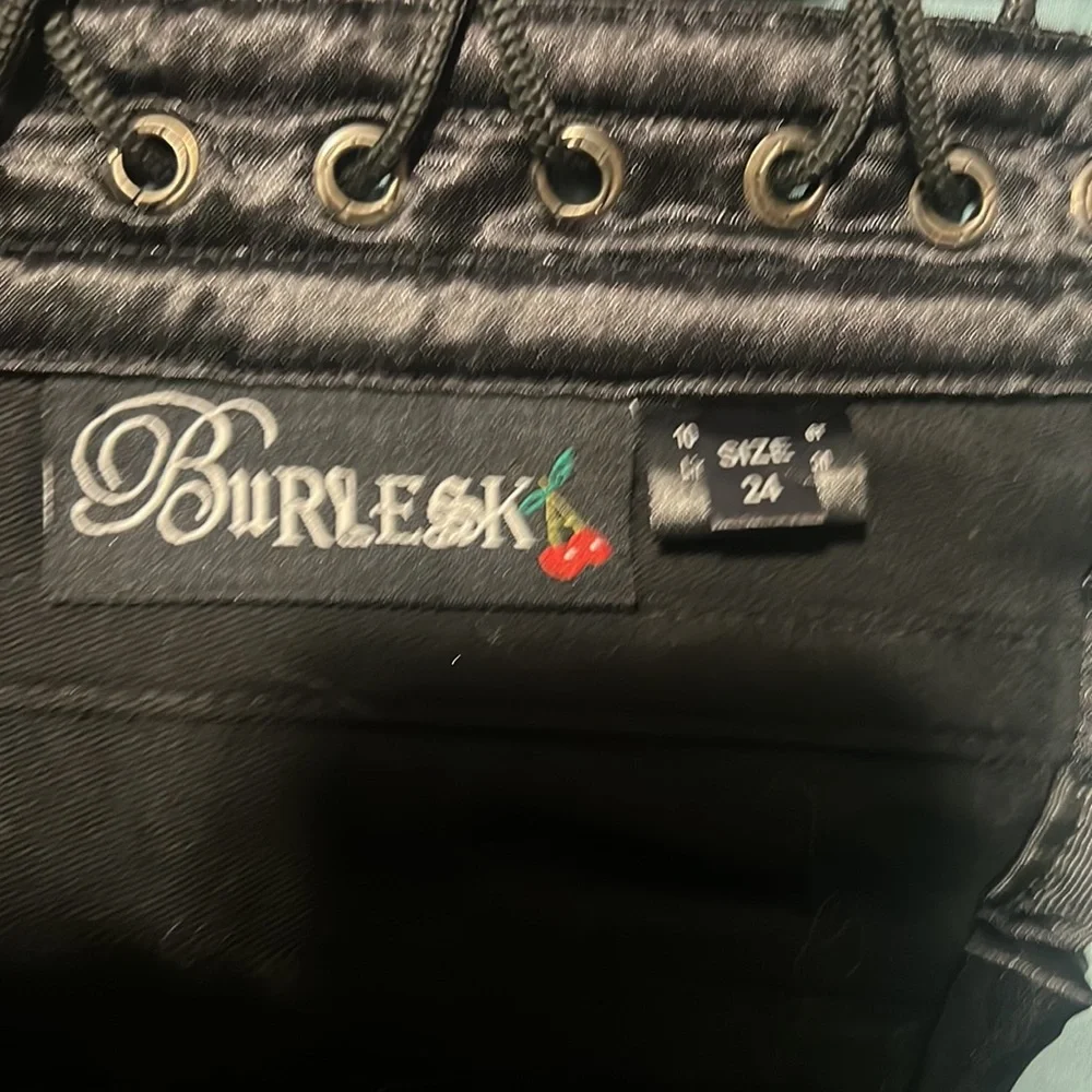 Burleska Black Satin Underbust Corset size 24 - Picture 5 of 5